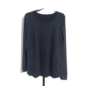 tekgear womens blouse shirt top stretch BLACK athletic wicking XXL TALL NWOT‎ A6